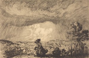 Storm on the Dune, Vendee Storm on the Dune, Vendee. af Auguste Lepere
