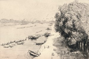 Seinen ved Pont National, 1915 af Auguste Louis Lepère