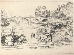 Vandingsstedet ved Pont Marie, 1915 af Auguste Louis Lepère