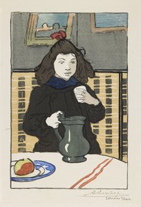 Ung pige med en kande, 1890 af Auguste Louis Lepère