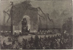 Victor Hugos begravelse. Vågen af Auguste Lepère after Henri Louis Scott
