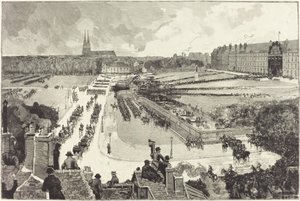Militær hæder udbetalt til admiral Courbets jordiske rester af Auguste Lepère and Louis Tinayre