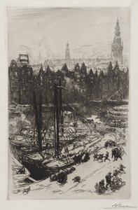 Amsterdam, udsigt fra Victoria Hotel af Auguste Louis Lepère