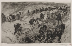 Kæmp mod sneen, Quai aux Fleurs af Auguste Louis Lepère