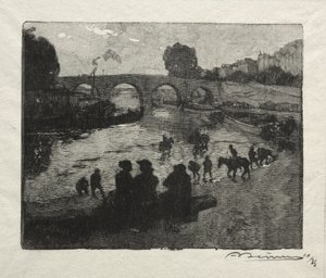Vandingsstedet i Pont Marie af Auguste Louis Lepère