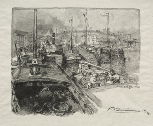 Bassin de la Villette af Auguste Louis Lepère