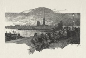 Illustreret Rouen: Stenbroen af Auguste Louis Lepère