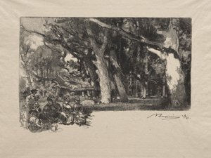 Middag Sous Wood af Auguste Louis Lepère