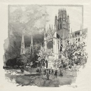 Illustreret Rouen: Saint Ouen Church af Auguste Louis Lepère