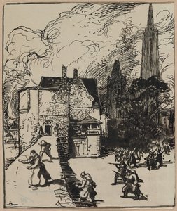 Belejring af Maubeuges af Auguste Louis Lepère