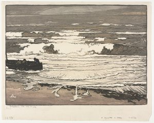 The Breaking Waves, tidevandet i september 1901 af Auguste Louis Lepère
