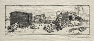 Vognhuset (Le wagon-logement) af Auguste Louis Lepère