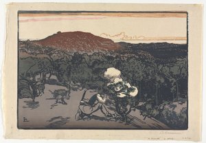 Krybskytten, klitterne i Saint Jean de Mont af Auguste Louis Lepère