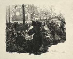 14. juli, Rue de Belleville, kl. af Auguste Louis Lepère