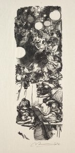 14. juli, Rue de Belleville, midnat af Auguste Louis Lepère