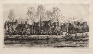 Amiens, Sommes bredder, 1907. af Auguste Louis Lepère