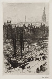 Amsterdam, udsigt fra Victoria Hotel af Auguste Louis Lepère
