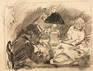 Omkring lampen, 1888. af Auguste Louis Lepère