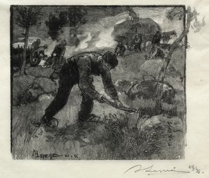 Lynggravere, 1887. af Auguste Louis Lepère