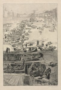 Ankomst af kartofler til Hotel de Ville, 1883. af Auguste Louis Lepère
