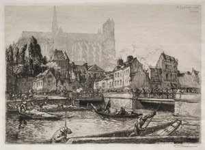 Ankomster af grøntsager-Amiens af Auguste Louis Lepère