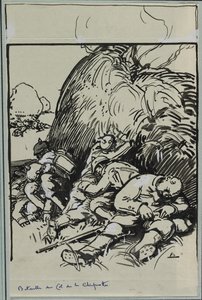 Slaget ved Chipotte Pass, 1914. af Auguste Louis Lepère