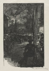 Boulevard Montmartre, aften, 1890. af Auguste Louis Lepère