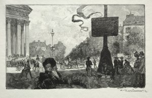 Hjørne af Rue Royale, 1890. af Auguste Louis Lepère