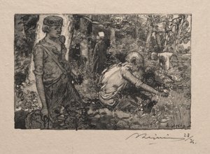Plukker liljekonval. af Auguste Louis Lepère