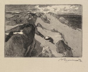 Fontainebleau Skov: Arbonne, Le Gros Sablon The Forest of Fontainebleau..., 1890. af Auguste Louis Lepère