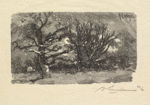 Fontainebleau Skov: På Lantaras sovesal La Forêt de Fontainebleau: På Lantaras sovesal, 1890 af Auguste Louis Lepère