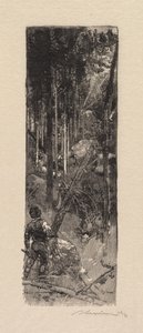 Fontainebleau Skov: Skæring af fyrretræer af Auguste Louis Lepère