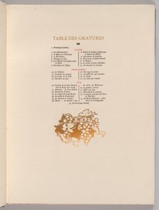 Fontainebleau Skov: Druer, Cul-de-lampe Tabel med graveringer La Forêt de Fontainebleau..., 1908 af Auguste Louis Lepère