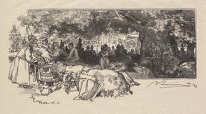 Fontainebleau Skov: Moder Pichards kantine af Auguste Louis Lepère