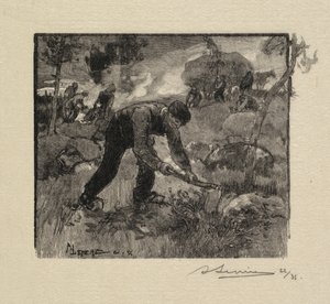 Fontainebleau Forest: Pulling the Heather af Auguste Louis Lepère
