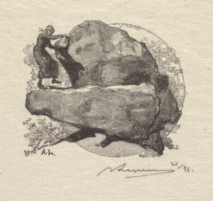 Fontainebleau Forest: The Trembling Rock af Auguste Louis Lepère