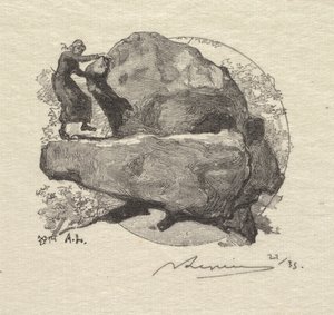 Fontainebleau Forest: The Trembling Rock The Forest of Fontainebleau: The Trembling Rock, 1890. af Auguste Louis Lepère