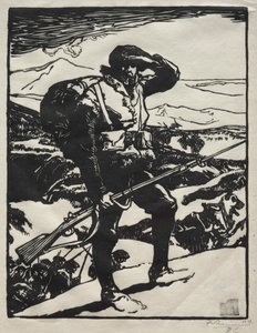 Krigens historie: Alpine Chasseur. af Auguste Louis Lepère