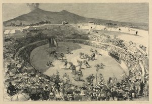 Italien. Festivalen i Pompei, Gladiatorernes cirkus, 1884. af Auguste Louis Lepère