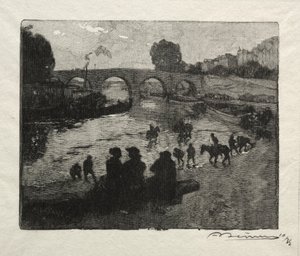 Vandingsstedet i Pont Marie af Auguste Louis Lepère