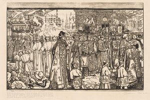 Corpus Christi processionen i Nantes, 1901. af Auguste Louis Lepère