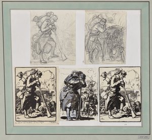 Tilbagetoget efter Charleroi... af Auguste Louis Lepère