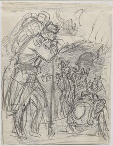 Tilbagetoget efter Charleroi... af Auguste Louis Lepère