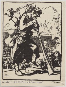 Tilbagetoget efter Charleroi... af Auguste Louis Lepère