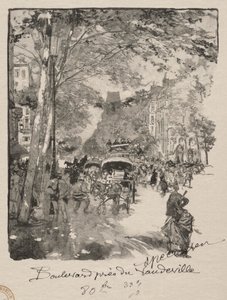 Boulevarden nær Vaudeville af Auguste Louis Lepère