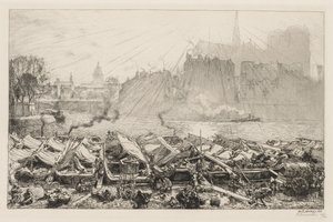 Det store æblemarked, 1917. af Auguste Louis Lepère