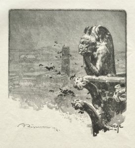 The Stryge of Notre Dame, 1890. af Auguste Louis Lepère