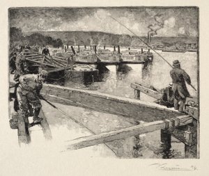 Omnibus garagen. af Auguste Louis Lepère