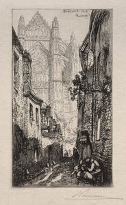 Narrow Street, Beauvais (An Alley, Beauvais) af Auguste Louis Lepère
