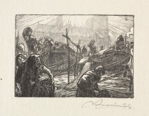 Notre Dame set fra Æblemarkedet af Auguste Louis Lepère